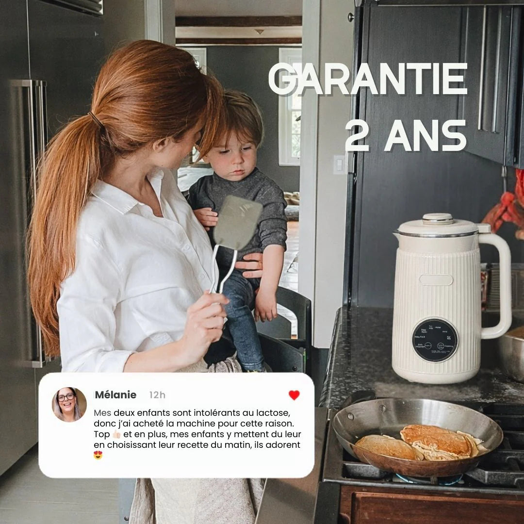Garantie 2 ans machine à lait végétal Luxibre — satisfait ou remboursé 30 jours