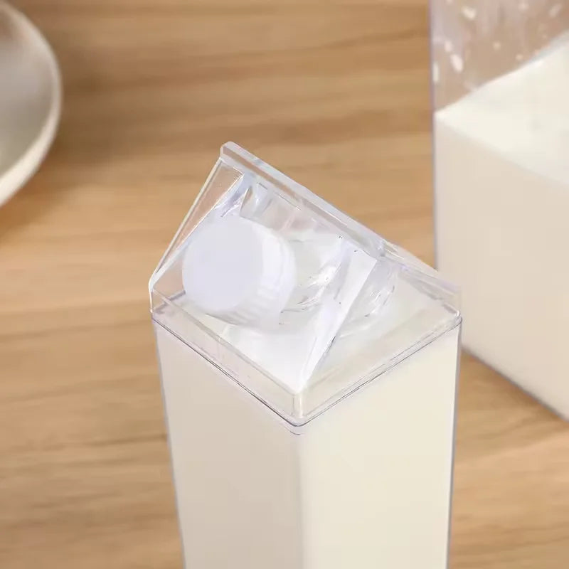 Brique de stockage lait végétal maison 1L Luxibre — vue de profil, design transparent élégant