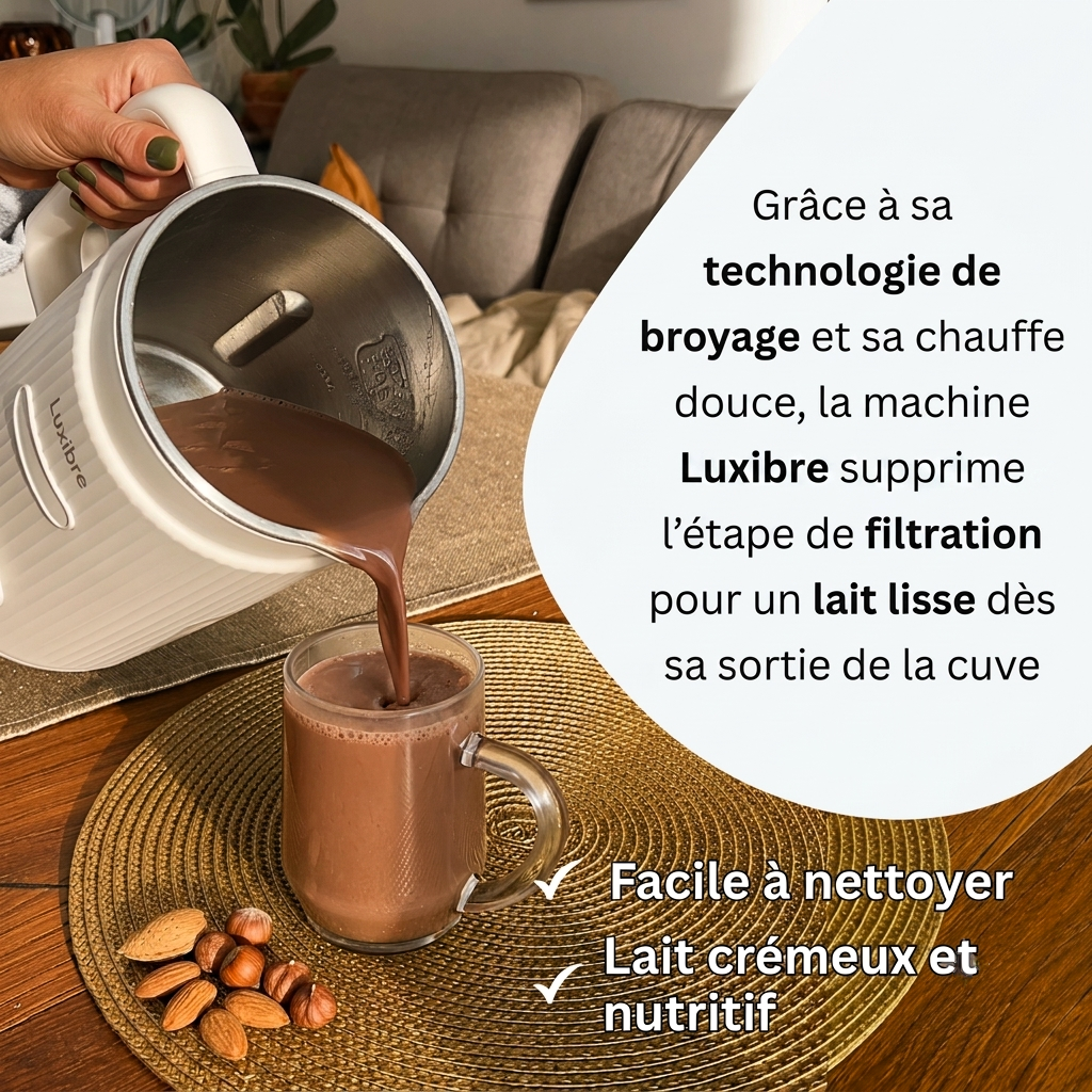Technologie de broyage et filtration de la machine à lait végétal Luxibre