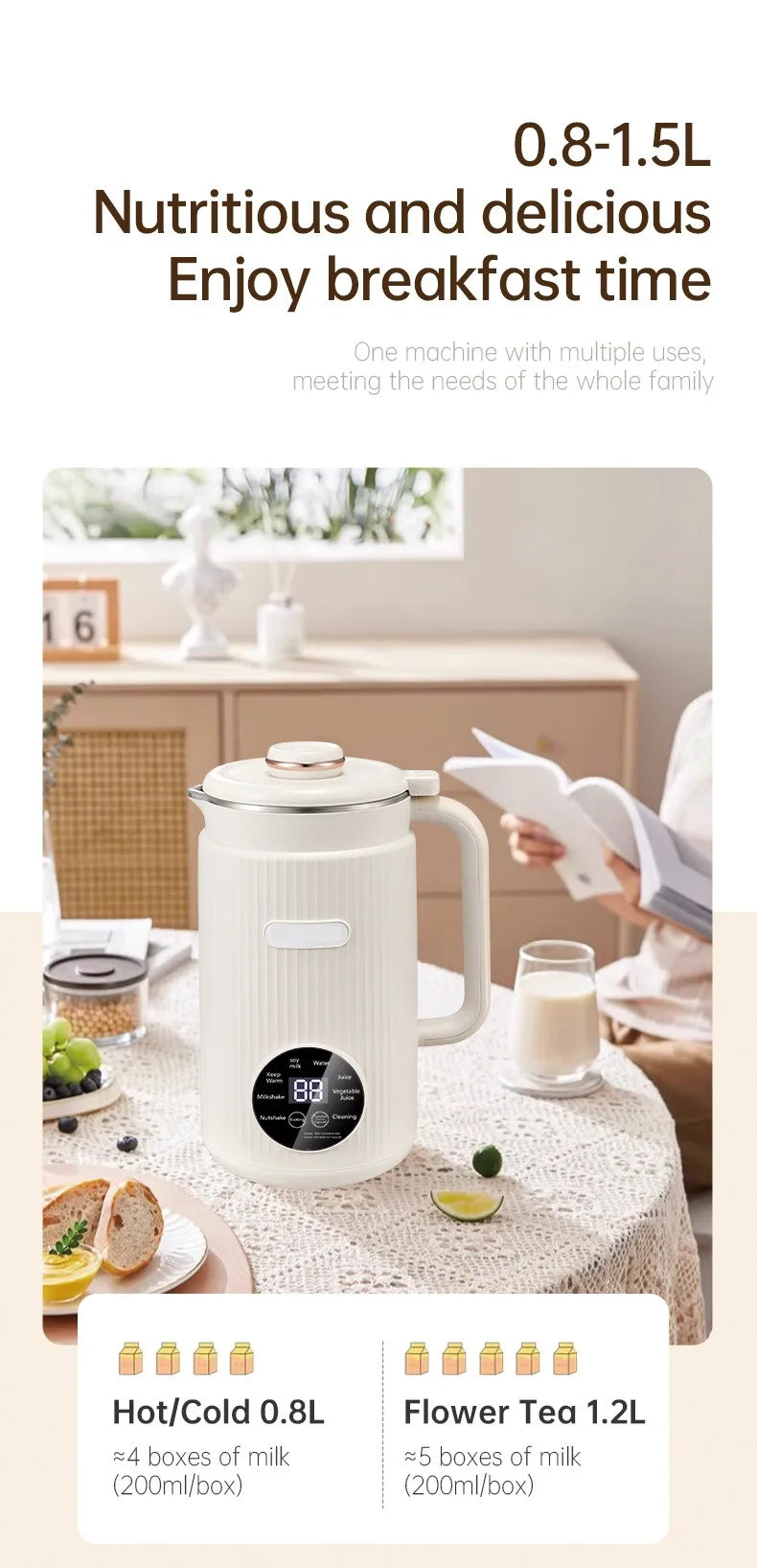 Machine à Lait Végétal Maison Luxibre — Lait Frais en 2 Minutes