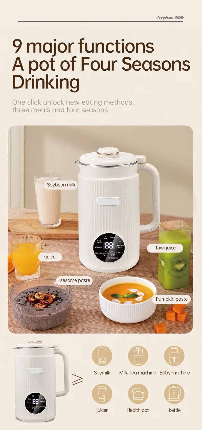 Machine à Lait Végétal Maison Luxibre — Lait Frais en 2 Minutes