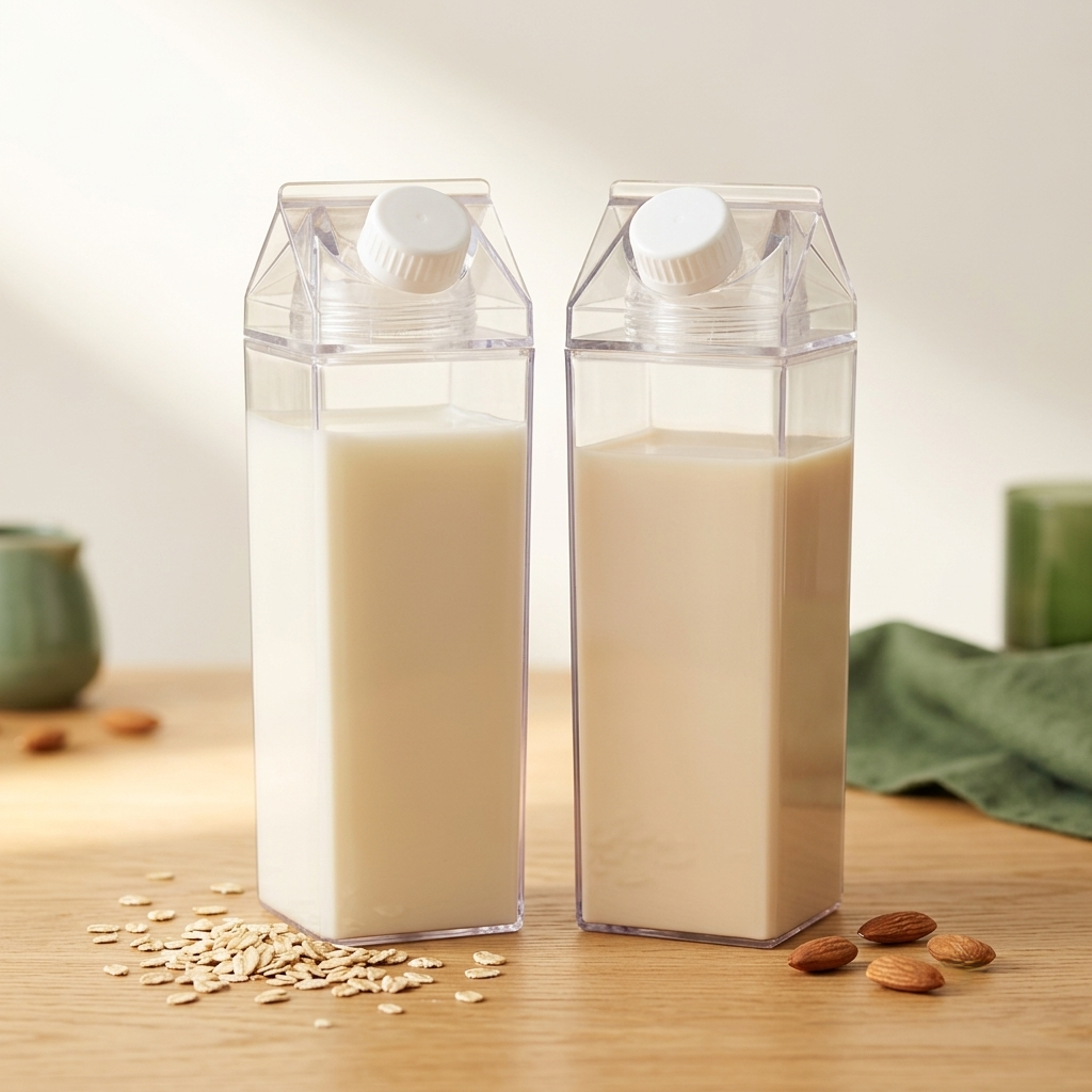 Brique de stockage lait végétal maison 1L Luxibre — vue de face, bouchon vissé blanc