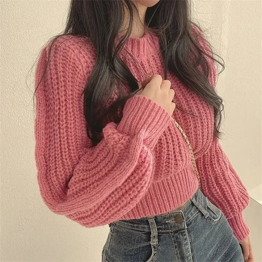 Pull Oversize Manches Longues Femme | Doux & Tendance Hiver - Rose / Taille unique - Vêtements