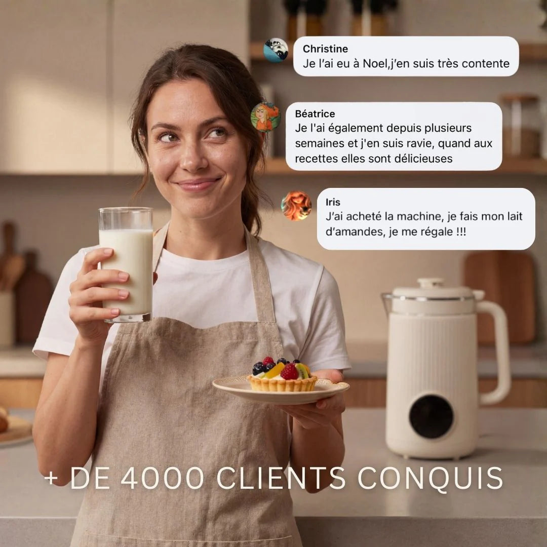 Satisfaction clients Luxibre — avis vérifiés sur la machine à lait végétal maison